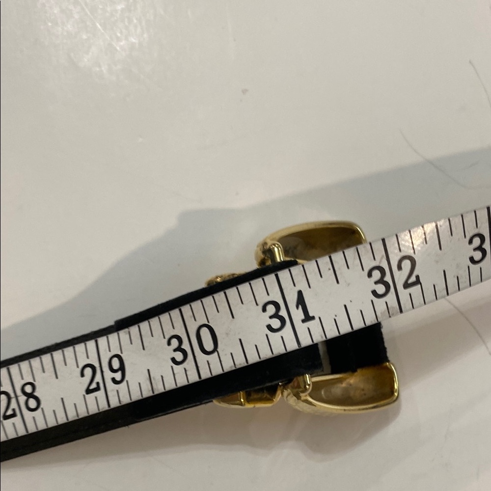 Black Suede Belt with Gold Buckle - Women's Accessory - Picture 9 of 13